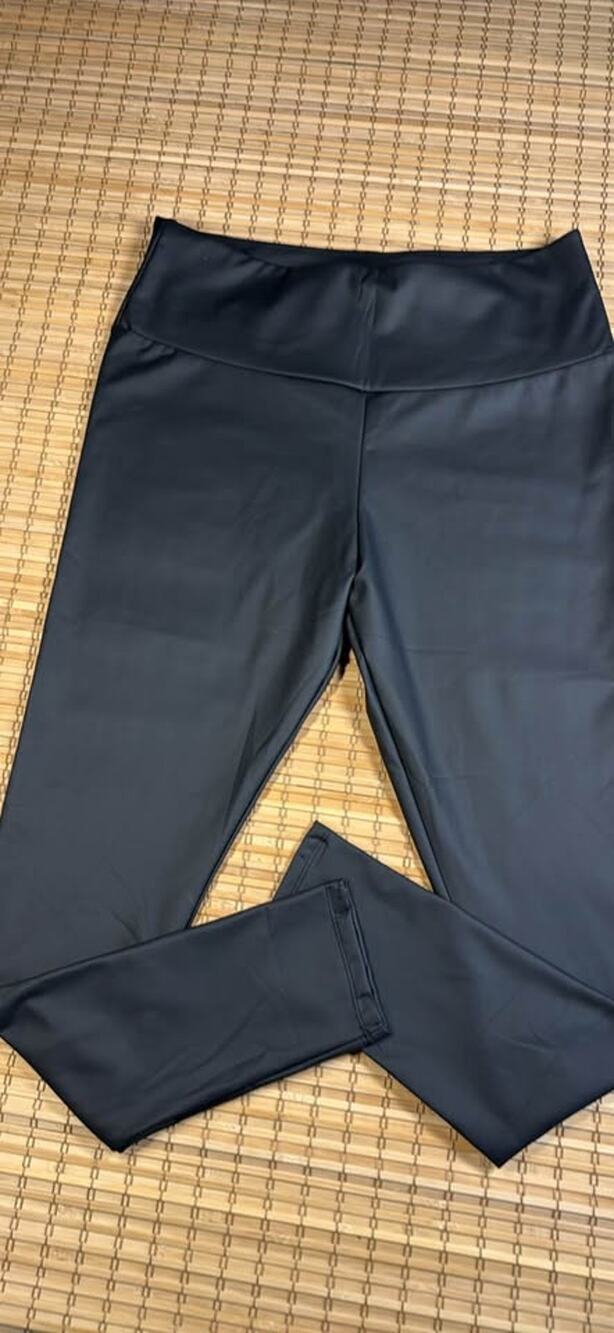 Fleece lined pleather pants